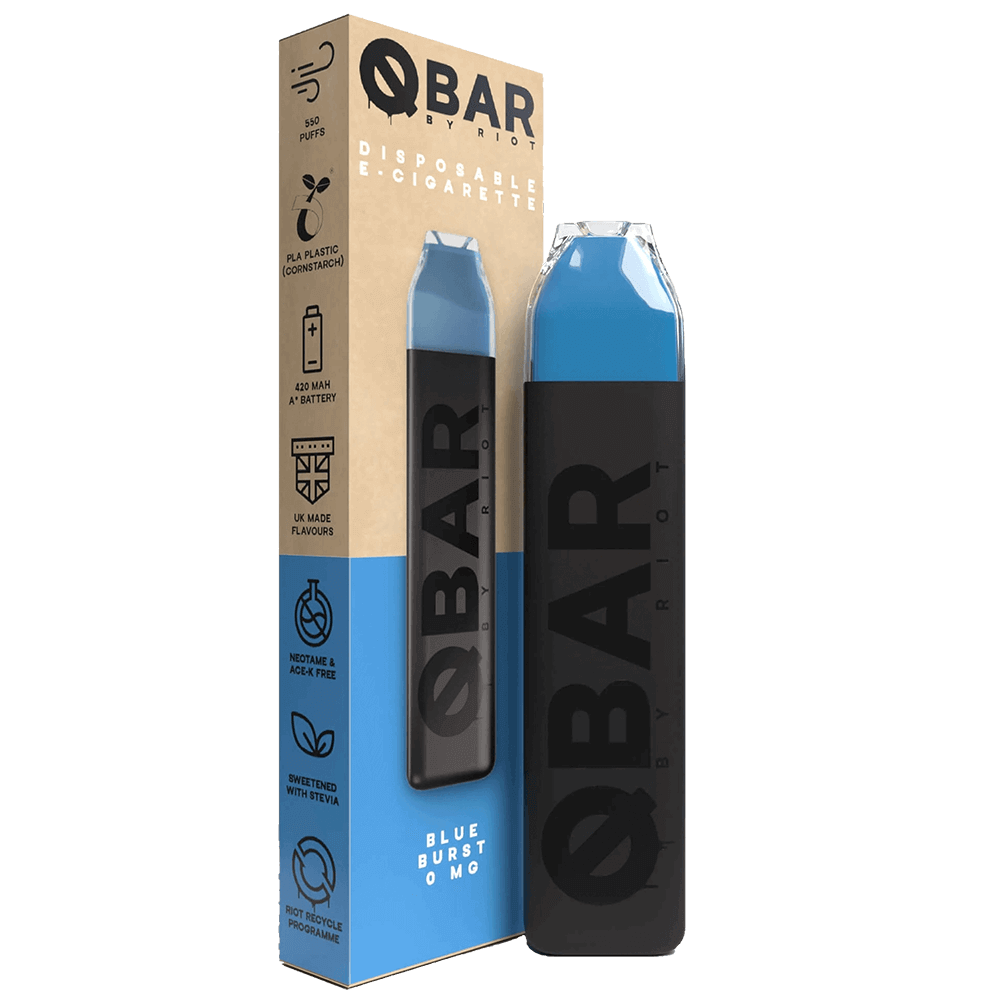 Riot Squad Q Bar Disposable Vape Device - Blue Burst - 0mg