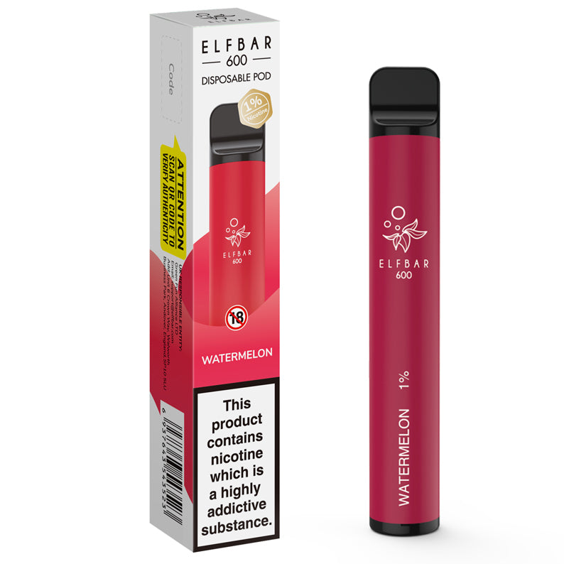 Elf Bar 600 Disposable Device 10mg (1%) - Watermelon