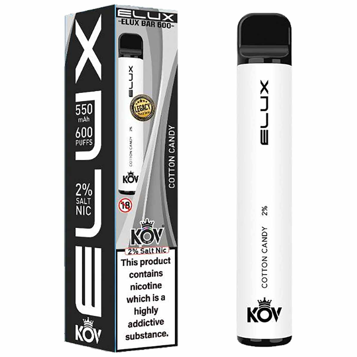Elux Bar 600 Legacy Series Disposable Vape Device - Cotton Candy