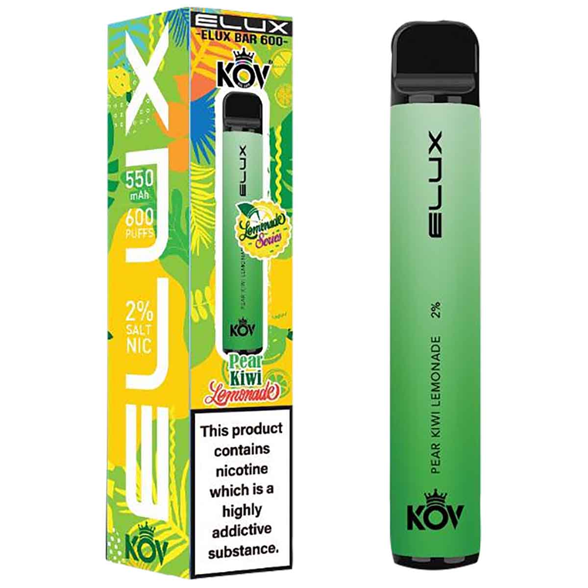 Elux Bar 600 Lemonade Range Disposable Vape Device - Pear Kiwi Lemonade