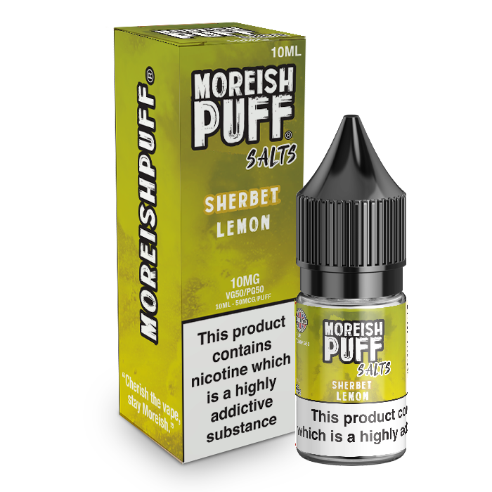 Moreish Puff Salts Lemon Sherbet 10ml Nic Salt-10mg