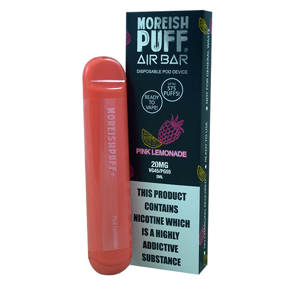 Moreish Puff Air Bar Pink Lemonade Disposable Vape