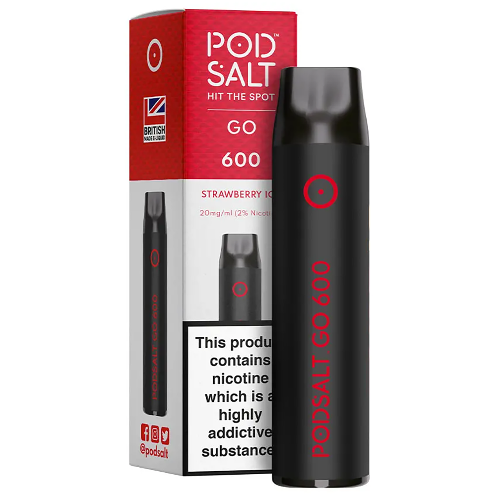 Pod Salt Go 600 Disposable Vape Device-Strawberry Ice