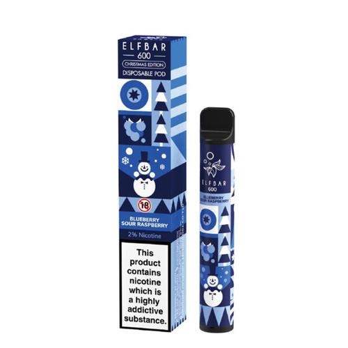 Elf Bar 600 Disposable Vape - Christmas Edition - Blueberry Sour Raspberry