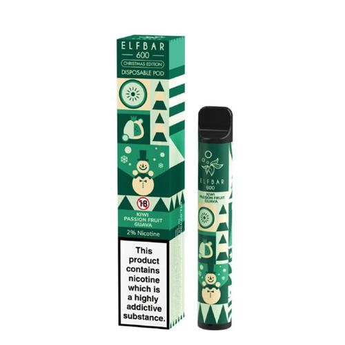 Elf Bar 600 Disposable Vape - Christmas Edition - Kiwi Passionfruit Guava